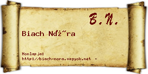 Biach Nóra névjegykártya