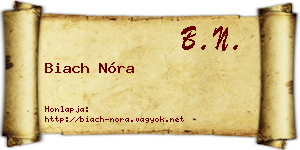 Biach Nóra névjegykártya